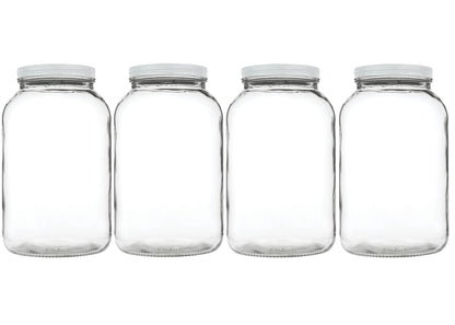 Kitchentoolz 1-Gallon Glass Mason Jars with Airtight Metal Lids (2-Pack)