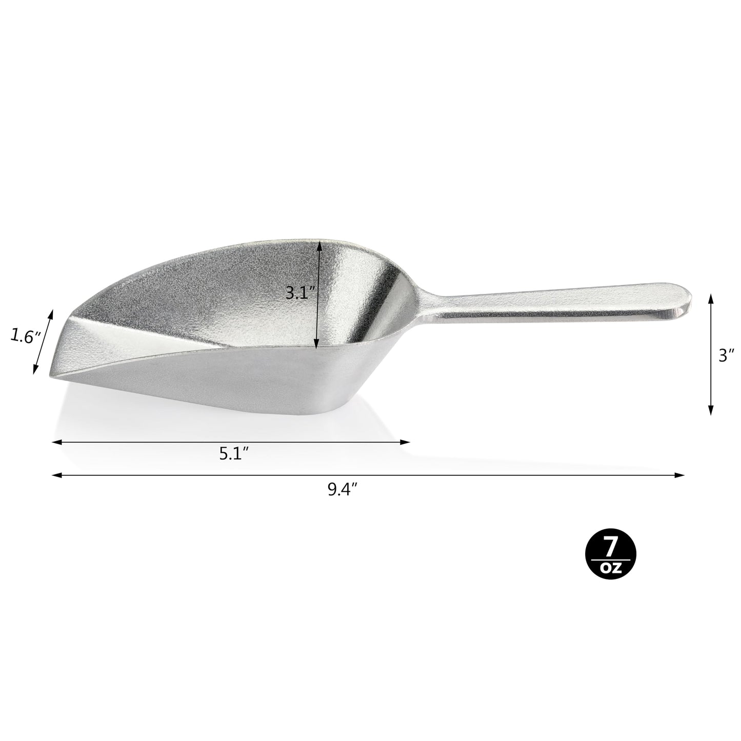 New Star Cast Aluminum Utility Scoop (2 oz) | TRUE Shift Flat-Bottom Eco Scoop