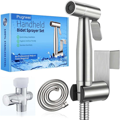 Pugrwei 304 Stainless Steel Handheld Cloth Diaper & Bidet Sprayer Set