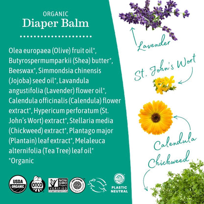 Earth Mama Organic Diaper Balm: Zinc-Free Botanical Purity