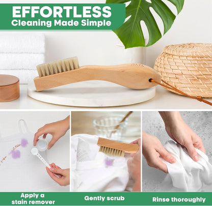 Atzi Hats Natural White Boar Bristle Laundry & Stain Scrubber