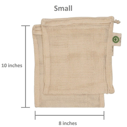 Reusable 100% Organic Cotton Mesh Produce Bags-Toxin-Free, Plastic-Free Double-Stitched
