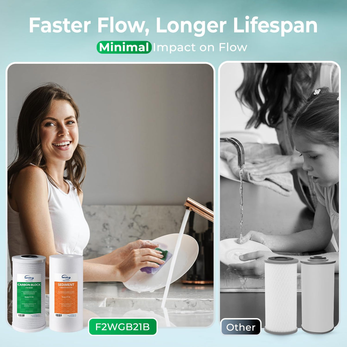 Compact Whole-House PFAS & Lead Water Filter, 2-Stage – iSpring WGB21B-PFKS