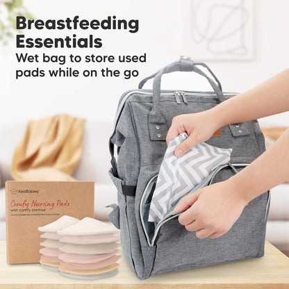 KeaBabies 14-Pack Organic Bamboo Washable Nursing Pads