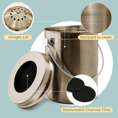 Odorless Indoor Composting: EPICA One-Piece Molded Stainless Bin