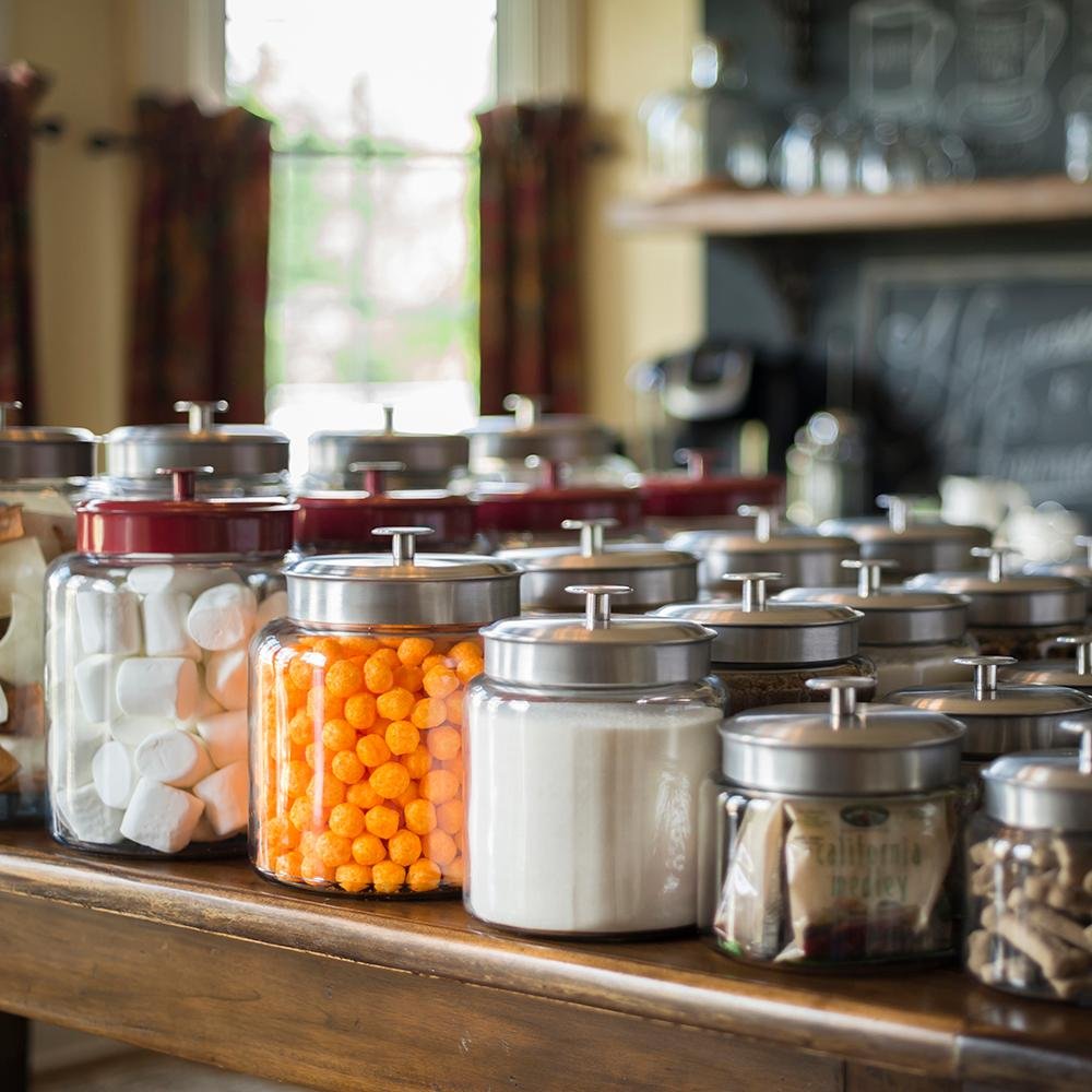 Anchor Hocking Montana 1.5 Gallon Glass Jar: Black Metal Lid