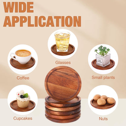 Gejoy 20-Piece Natural Acacia Wood Stackable Coaster Set