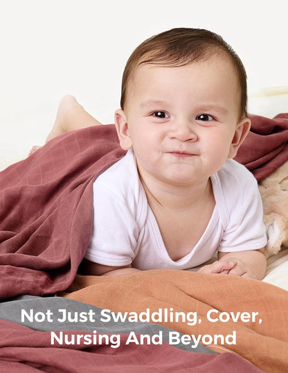 Momcozy 4-Pack Bamboo & Cotton Muslin Baby Swaddle Blankets