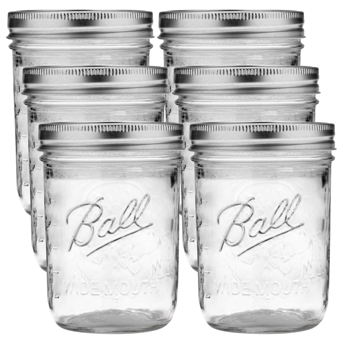 Ball Wide Mouth Pint 16-Ounce Glass Mason Jar with Lids (12-Count)