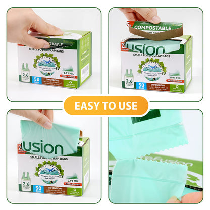 GreFusion 1.2 Gallon Compostable Bags - 125 Count (BPI Certified)