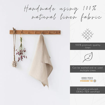 MagicLinen 100% European Linen Tea Towels: OEKO-TEX Certified, Naturally Antibacterial Flax, Handmade in Europe
