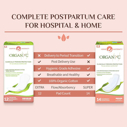 Organyc 100% Certified Organic Cotton Hospital Postpartum Pads