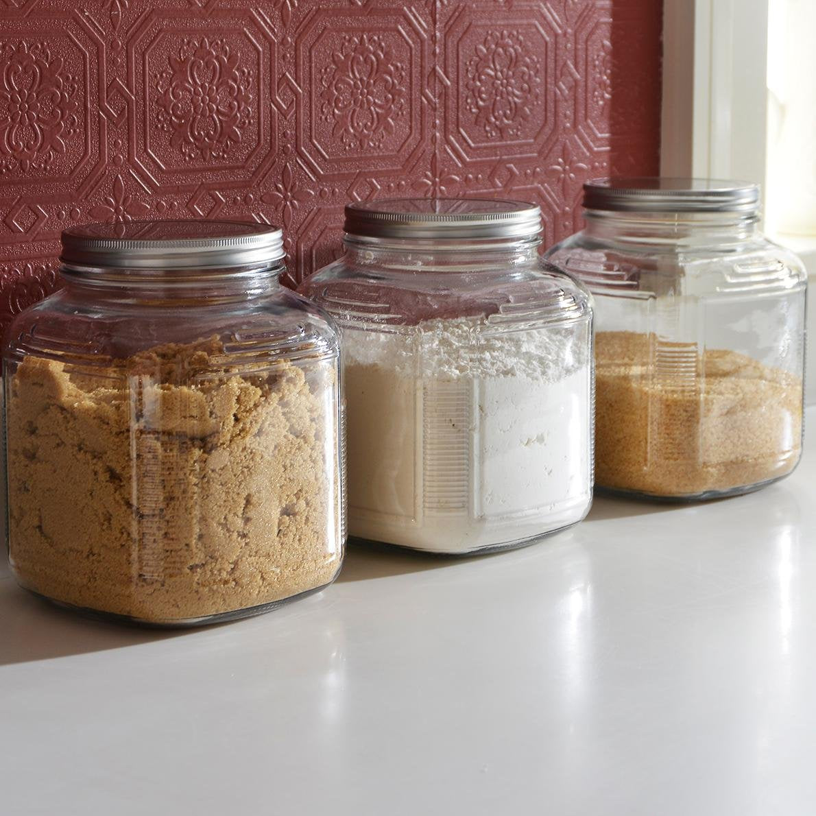 Anchor Hocking 2-Quart Glass Cracker Jars with Aluminum Lids (Set of 4)