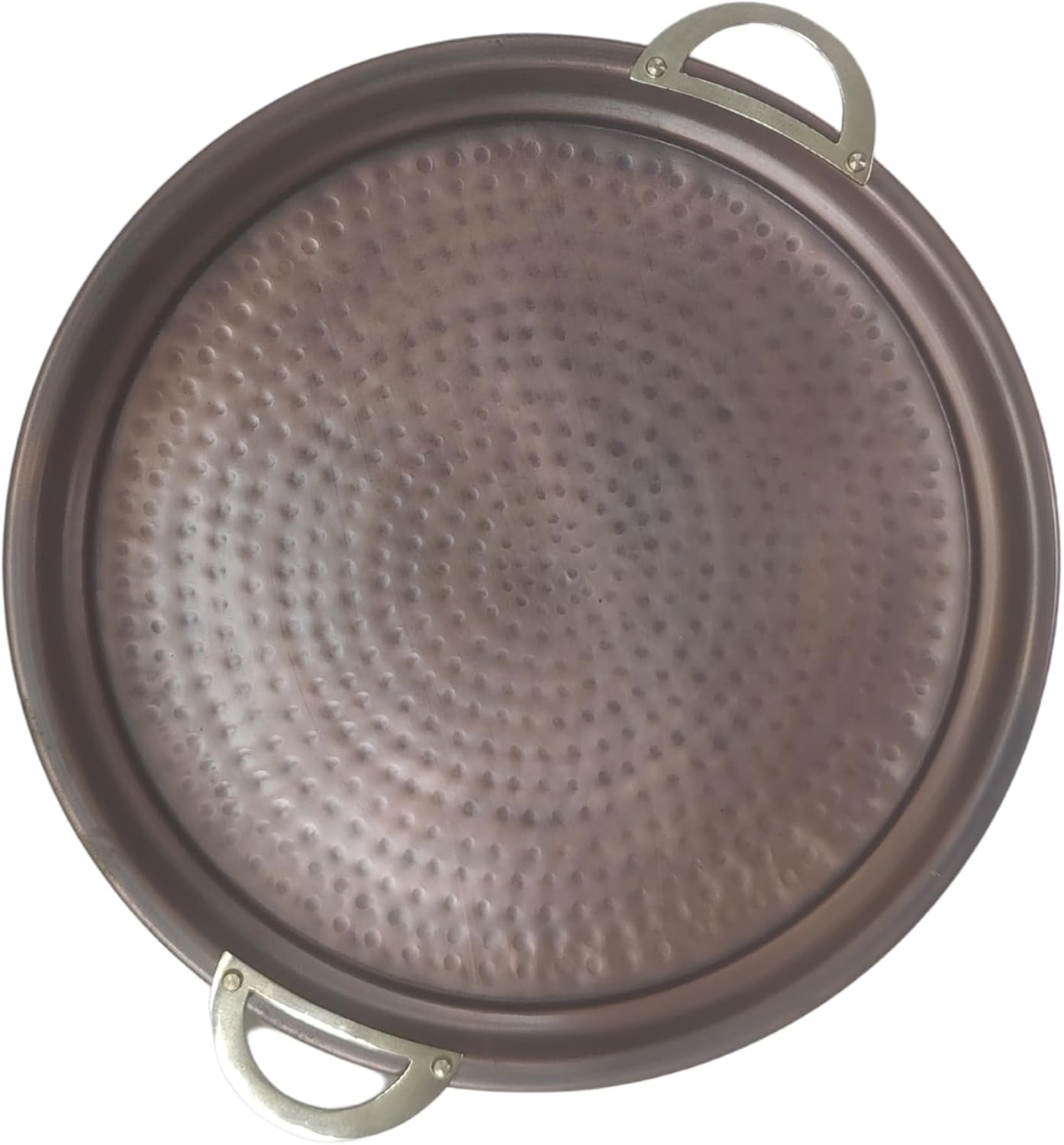 Aruma Traditional Hammered Copper Serving Tray: 14-Inch Handmade