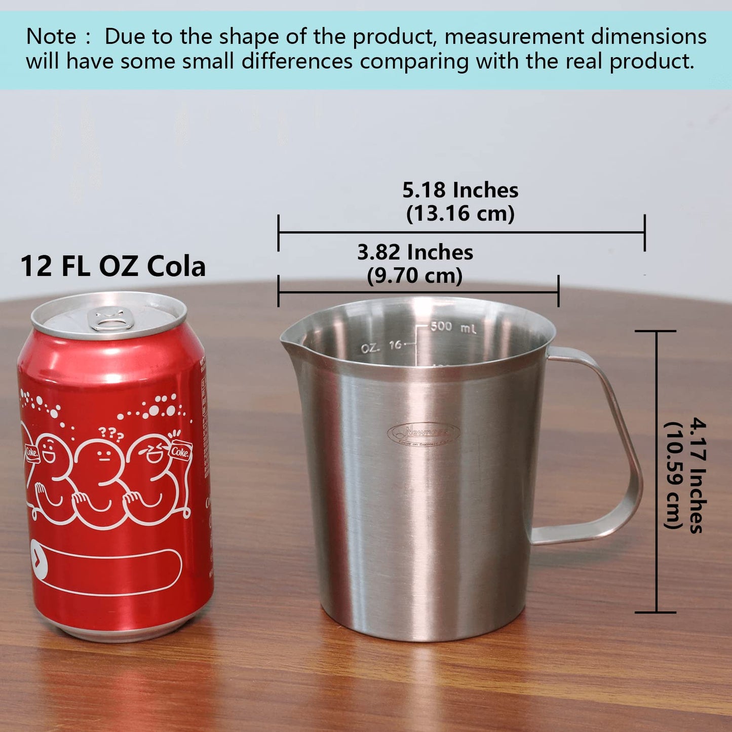 Newness Stainless Steel Measuring Cup with Triple Measurement Scales