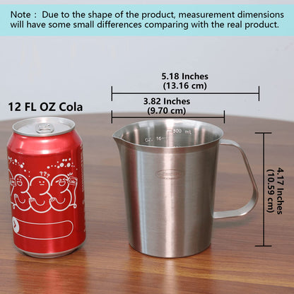 Newness Stainless Steel Measuring Cup with Triple Measurement Scales