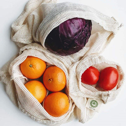 Reusable 100% Organic Cotton Mesh Produce Bags-Toxin-Free, Plastic-Free Double-Stitched