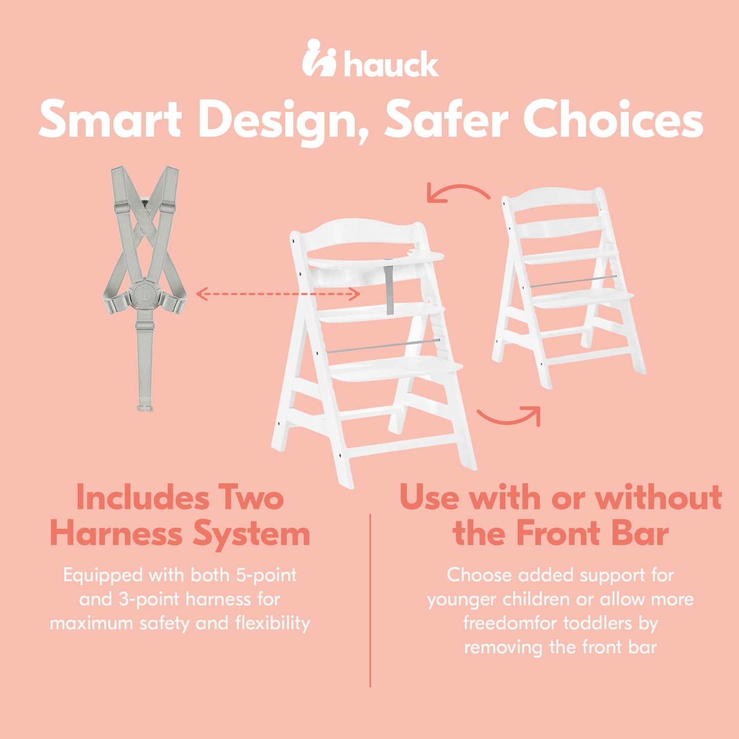 hauck Alpha+ Solid European Beechwood Grow-Along Highchair