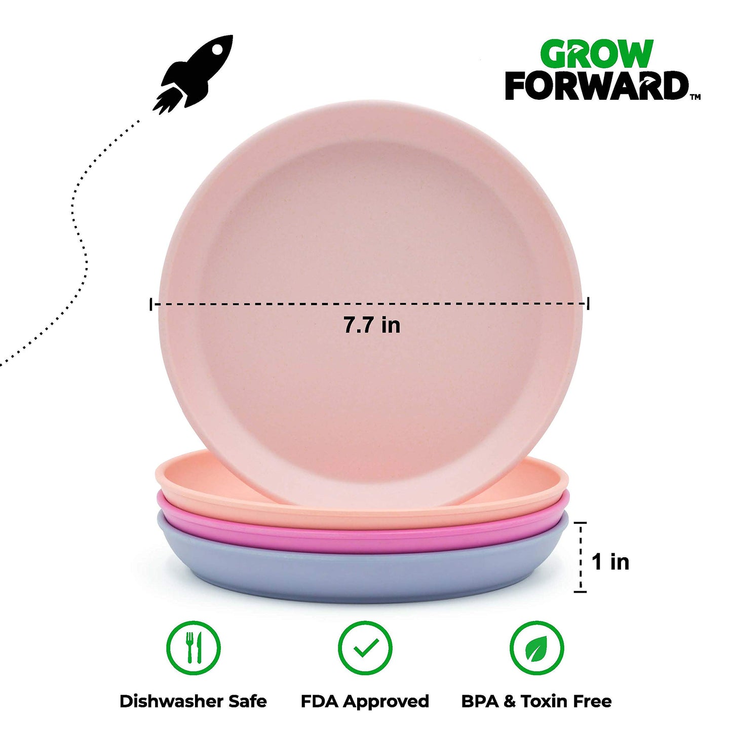 Grow Forward 8-Piece Sustainably Harvested Bamboo Kids Dinnerware Set