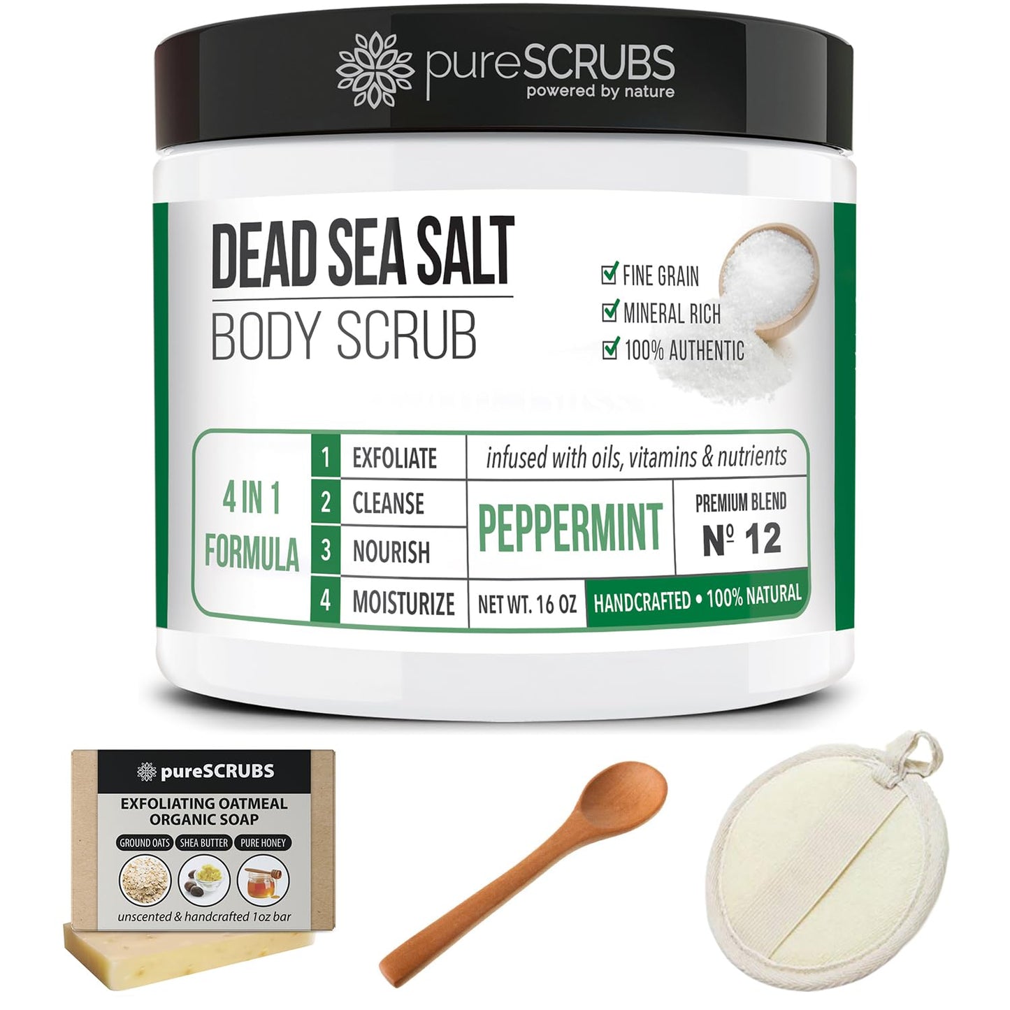 Fragrance-Free Dead Sea Salt Body Scrub, Organic Oils – pureSCRUBS Unscented