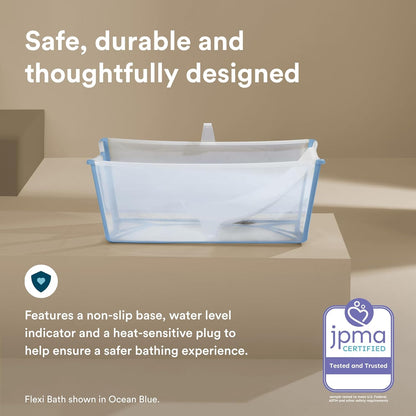 Stokke Flexi Bath Bundle: Non-Toxic Foldable Tub & Newborn Support