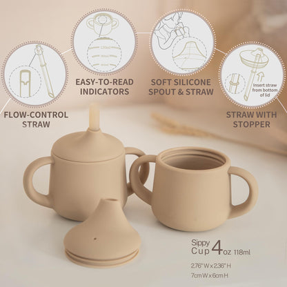 Moonkie 3-in-1 Food-Grade Silicone Training Cup (4 oz)