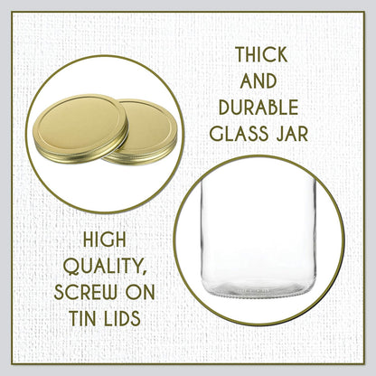 Kitchentoolz 1-Gallon Glass Mason Jars with Airtight Metal Lids (2-Pack)