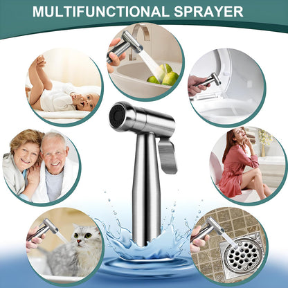 Pugrwei 304 Stainless Steel Handheld Cloth Diaper & Bidet Sprayer Set