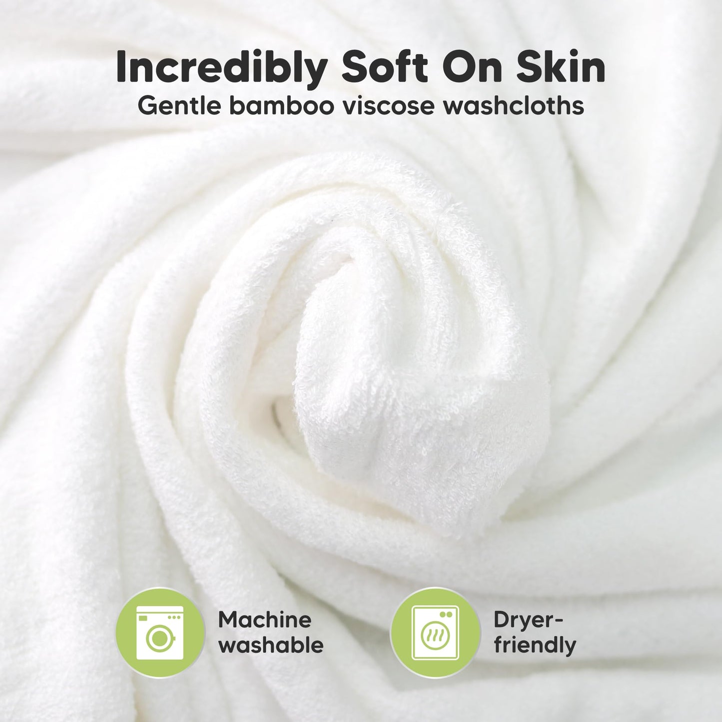 KeaBabies Bamboo Washcloths: 500GSM Ultra-Soft 6-Pack