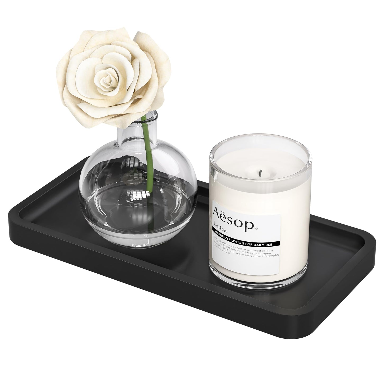 Sustainable Bamboo Bathroom Vanity Tray: Sleek Countertop Organizer