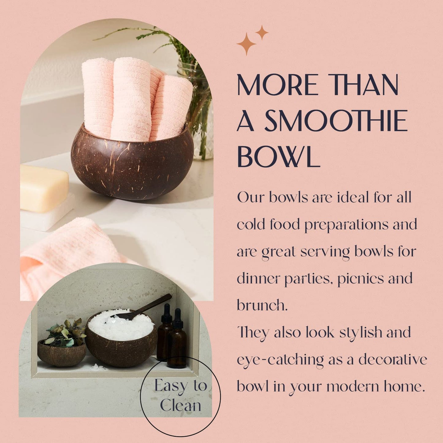 COCOBOWLCO Jumbo Polished Coconut Bowl Set with Wooden Spoons