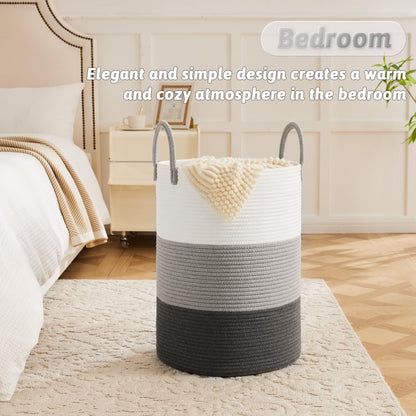 Artfeel 60L Handwoven Natural Cotton Rope Laundry Hamper