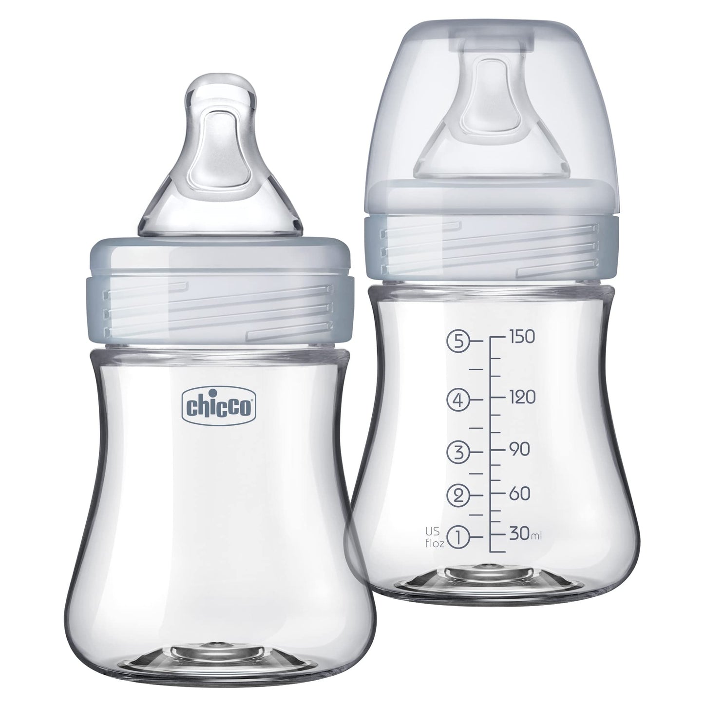 Chicco Duo 5oz Hybrid Baby Bottle with Invinci-Glass Interior (2-Pack)