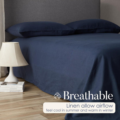 DAPU 100% Pure French Linen Sheets: Natural Normandy Flax Set