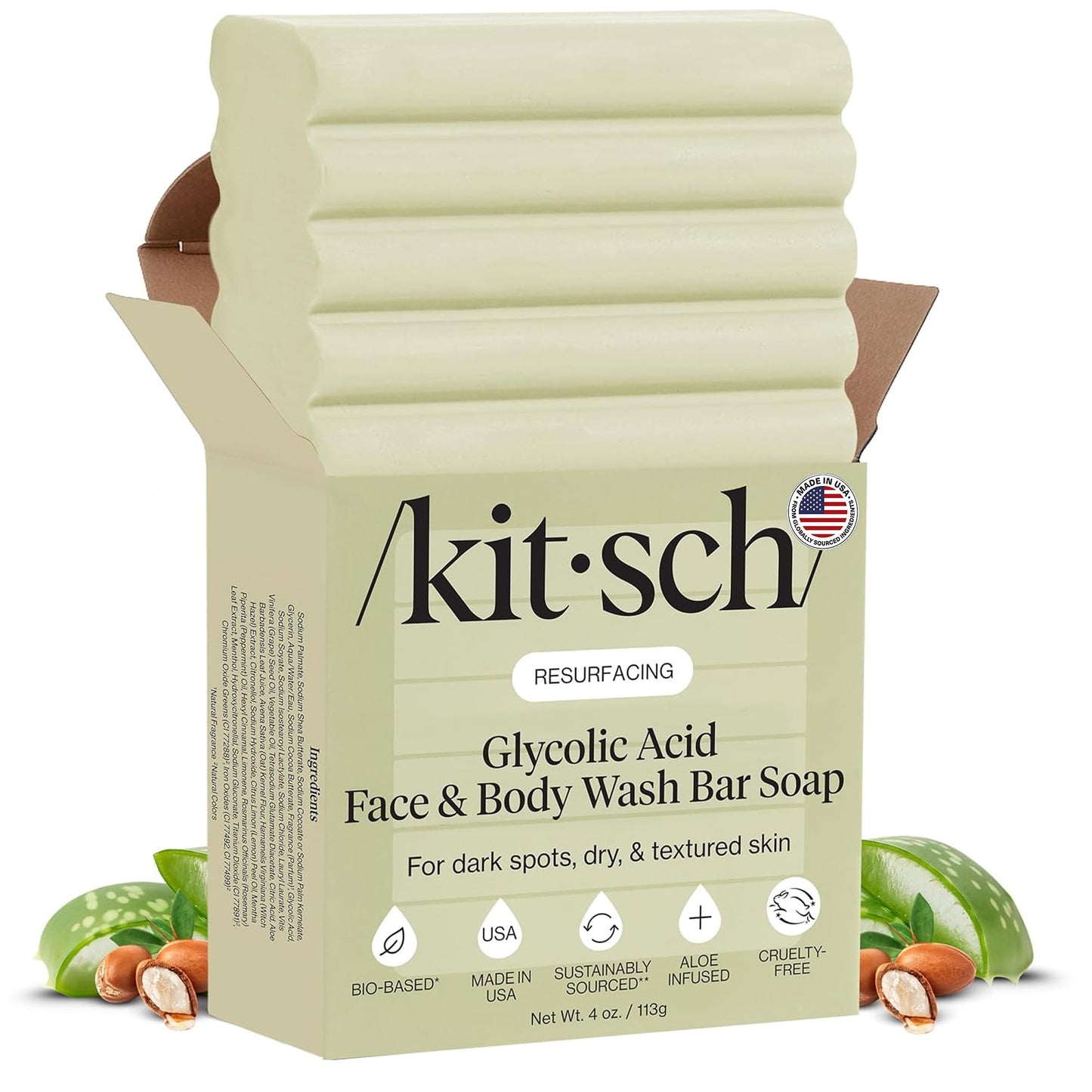 Plastic-Free Sugar Body Scrub Bar, Vegan & Leaping Bunny – Kitsch