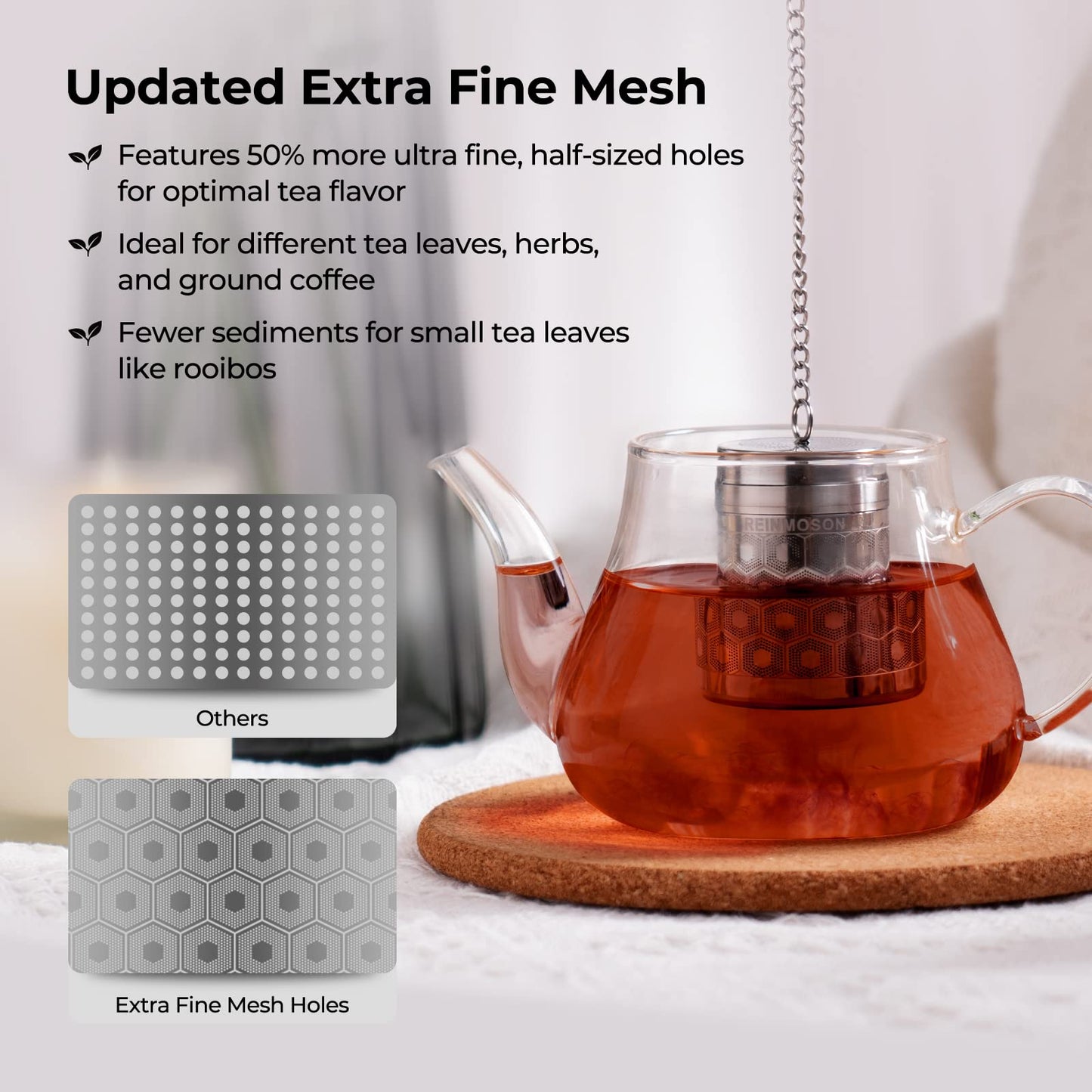 Reinmoson Extra Fine Mesh Stainless Steel Tea Strainer