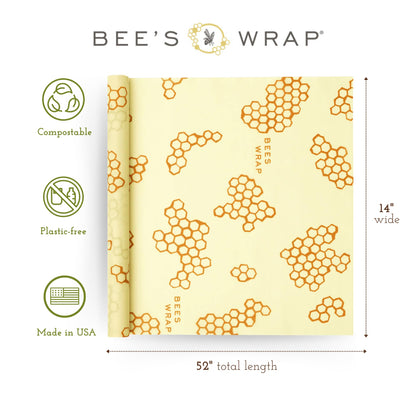 Bee’s Wrap Reusable Beeswax Food Wrap Roll (14" x 52")
