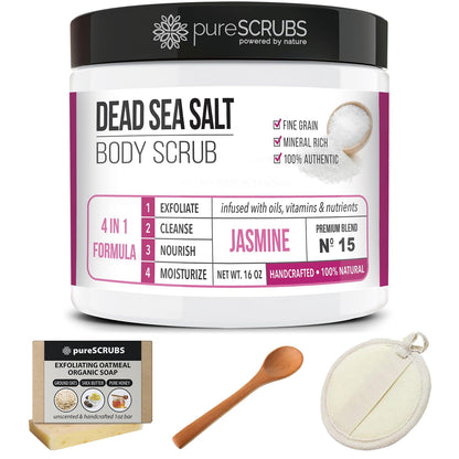 Fragrance-Free Dead Sea Salt Body Scrub, Organic Oils – pureSCRUBS Unscented