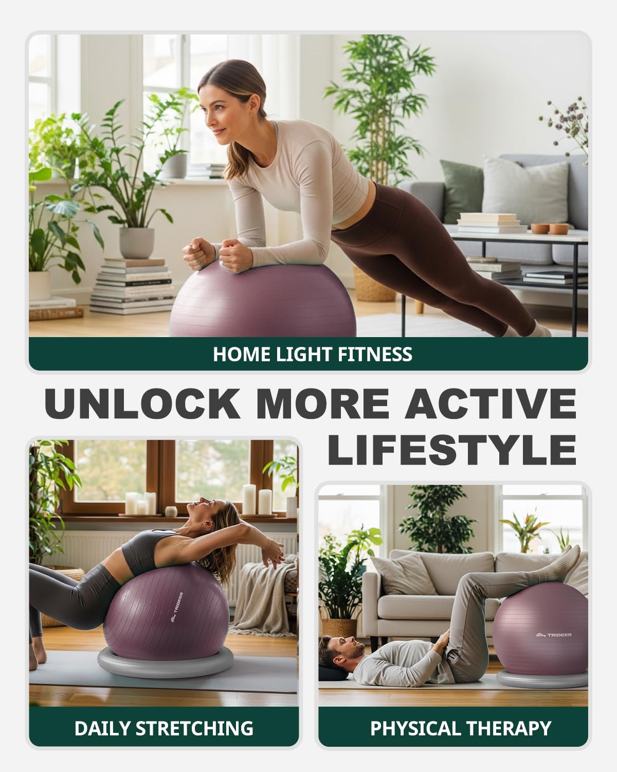 Trideer Yoga Ball Chair: Hypo-Allergenic Stability System
