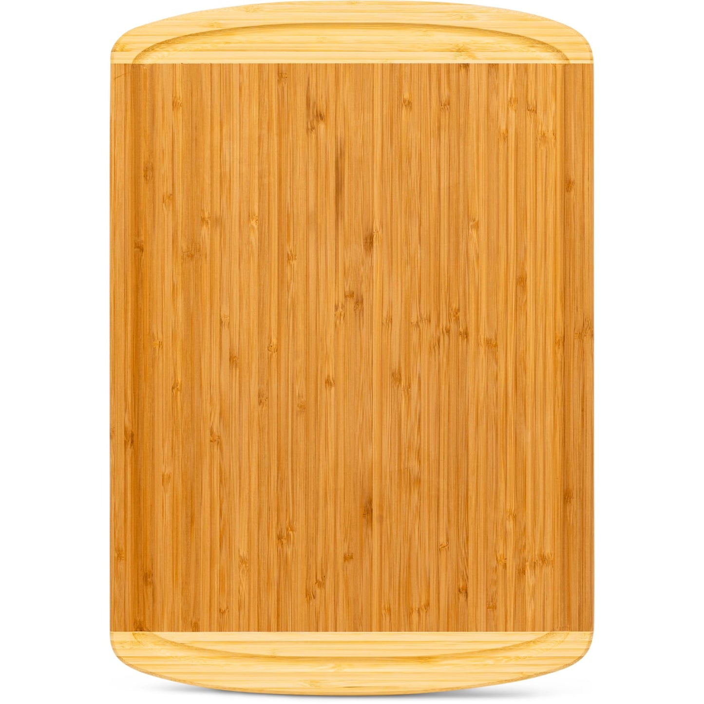 Wooden cutting board on a white background