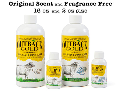 Outback Gold Unscented Plant-Based Wool & Cashmere Wash