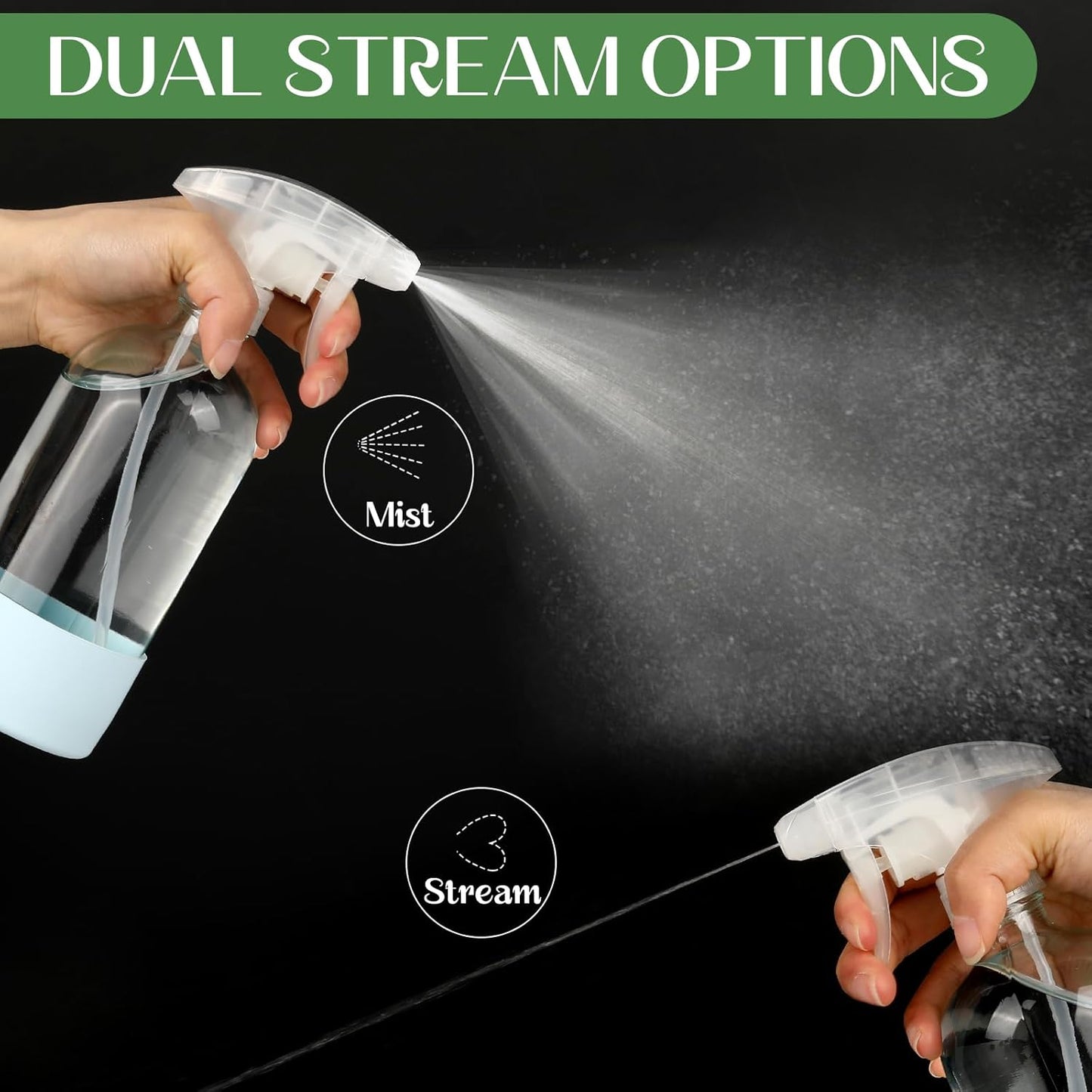 ZENOWICK 16 oz Glass Spray Bottles: 3-Pack with Protective Silicone Sleeves