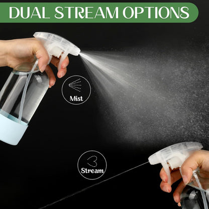 ZENOWICK 16 oz Glass Spray Bottles: 3-Pack with Protective Silicone Sleeves