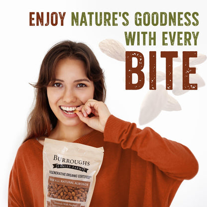 Burroughs Family Farms Regenerative Organic Raw Almonds | TRUE Shift Soil‑Restoring Snack (3 lb Bag)