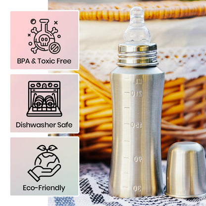 Bon aPetite 250ML Stainless Steel Baby Feeding Bottle