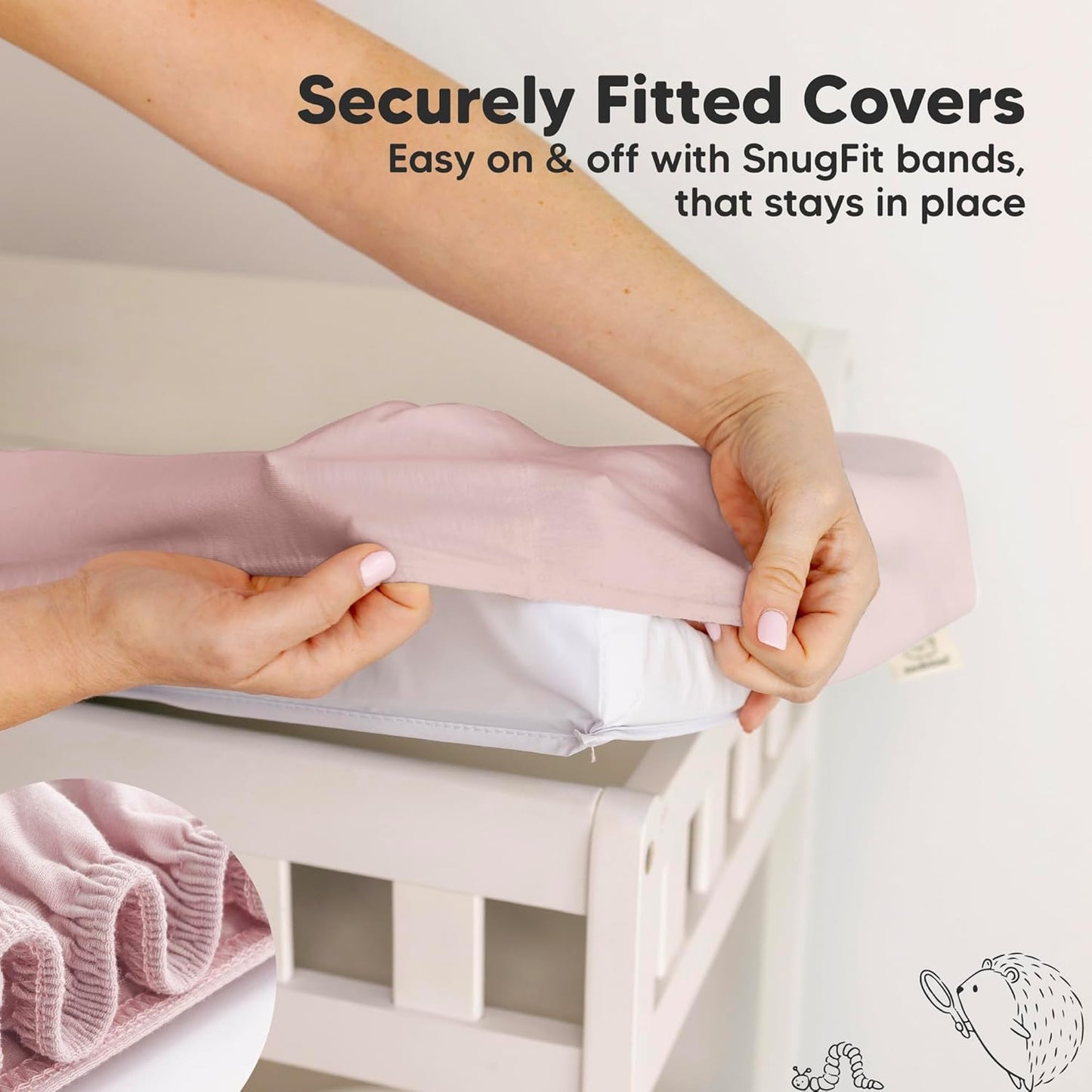 Soothe 100% GOTS-Certified Organic Cotton Changing Pad Covers (2-Pack)