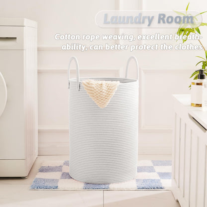 Artfeel 60L Handwoven Natural Cotton Rope Laundry Hamper