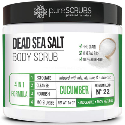 Fragrance-Free Dead Sea Salt Body Scrub, Organic Oils – pureSCRUBS Unscented