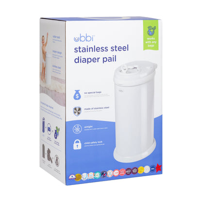 Ubbi Steel Diaper Pail: Powder-Coated Odor-Locking Bin