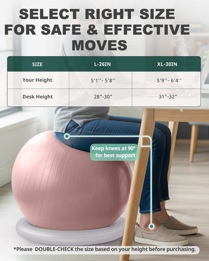 Trideer Yoga Ball Chair: Hypo-Allergenic Stability System